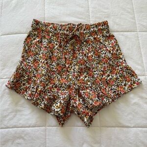 Floral Loose Fit Flowy Ruffle Shorts